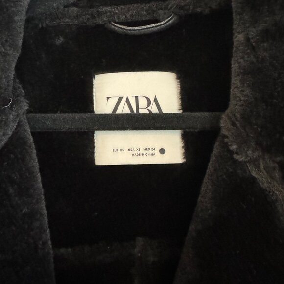 Zara Double-Faced Black Leather jacket - Picture 6 of 7